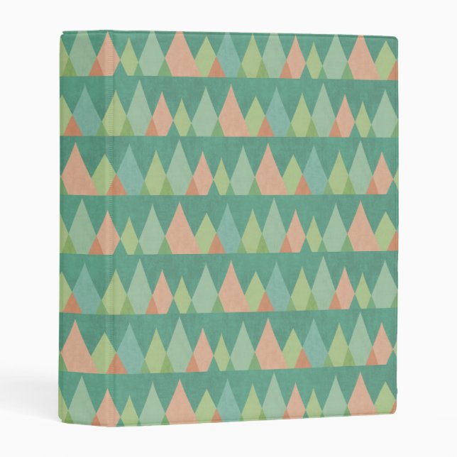 Southwest Geo Step | Teal Triangle Pattern Mini Binder (Front/Spine)