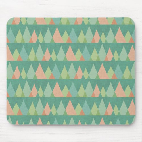 Southwest Geo Step  Teal Triangle Pattern Mouse Pad