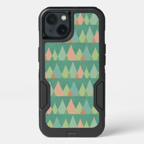 Southwest Geo Step  Teal Triangle Pattern iPhone 13 Case