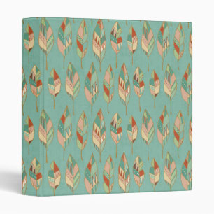 Southwest Geo Step Watercolor Feather Pattern Binder
