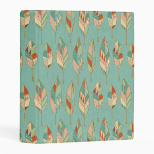 Southwest Geo Step Watercolor Feather Pattern Mini Binder