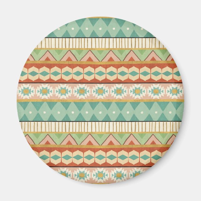 Southwest Geo Step | Watercolor Tribal Pattern Magnet (Front)