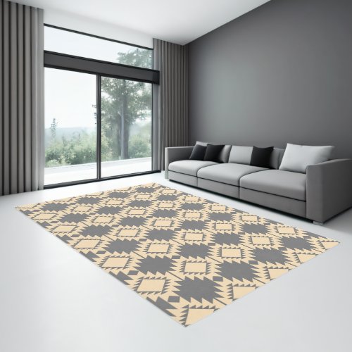 Southwest Geometric Native American Grey Rug