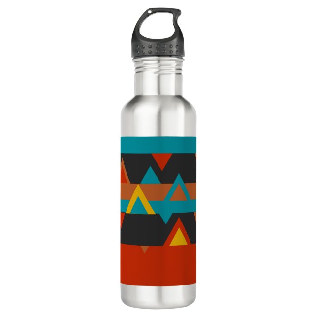 Southwest Geometric Stainless Steel Water Bottle (Front)