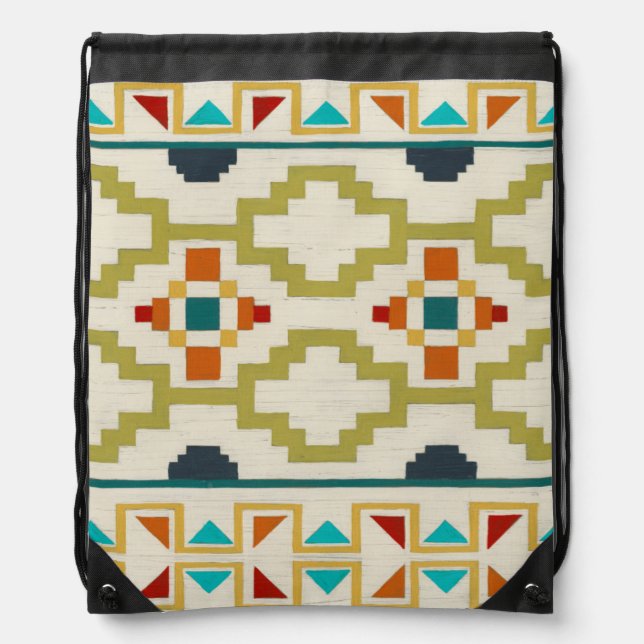 Southwest Geometry I Drawstring Bag (Front)