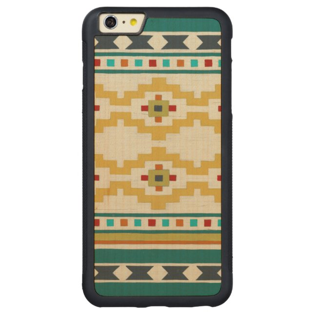 Southwest Geometry III Carved Wood iPhone Case (Back)