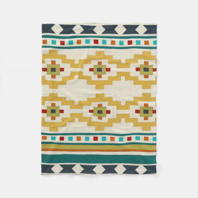 Southwest Geometry III Fleece Blanket (Front)
