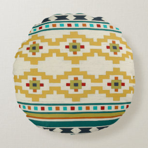 Southwest Geometry III Round Pillow