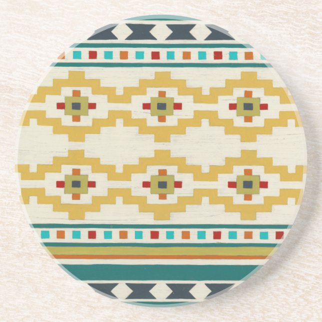 Southwest Geometry III Sandstone Coaster (Front)