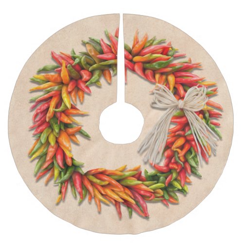 Southwest Giant Chile Ristra Wreath   Brushed Polyester Tree Skirt