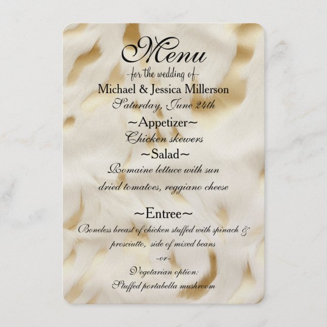 Southwest Gold White Cowhide Menu (Front)
