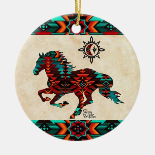 Southwest Horse Ceramic Ornament