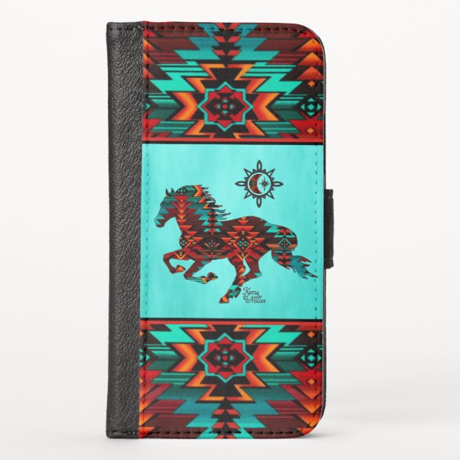 Southwest Horse iPhone Wallet Case (Front)