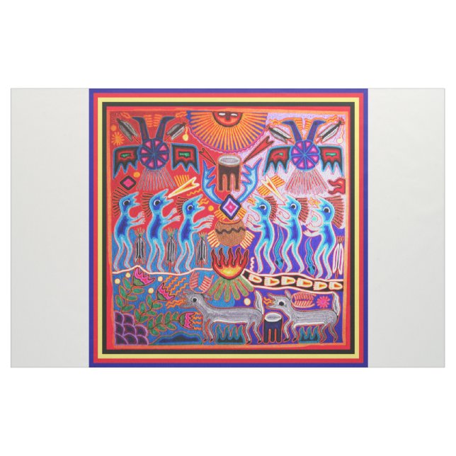 Southwest Huichol Peyote Ritual Fabric (Yard)