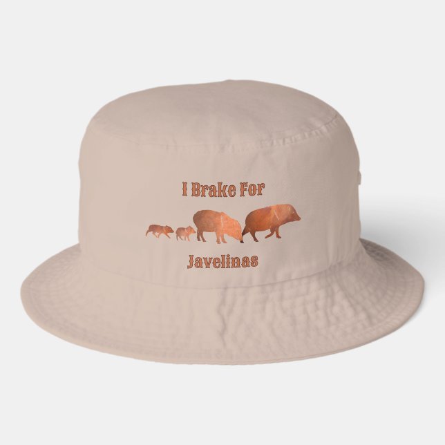Southwest I Brake For Javelinas Personalized  Bucket Hat (Front)