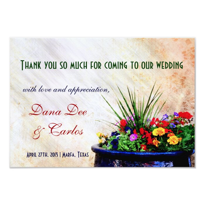 Southwest-inspired Wedding Gift Bag Thank You Card Zazzle