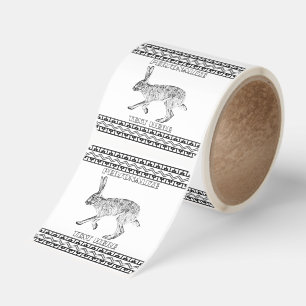 Southwest Jackrabbit Ink Drawing Personalized Square Sticker