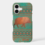 Southwest Javelina Daddy Copper Teal Personalized iPhone 17 Case