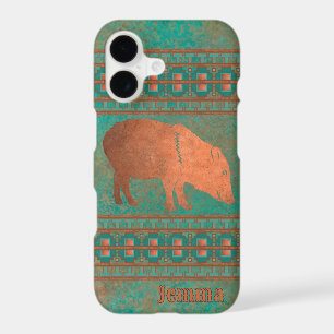 Southwest Javelina Mom Copper Teal Personalized iPhone 17 Case