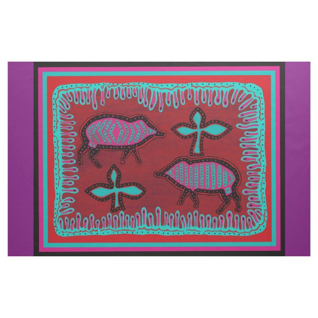 Southwest Javelinas Colorful Designer Fabric (Yard)