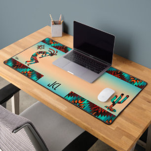Southwest Kokopelli And Cactus Desk Mat