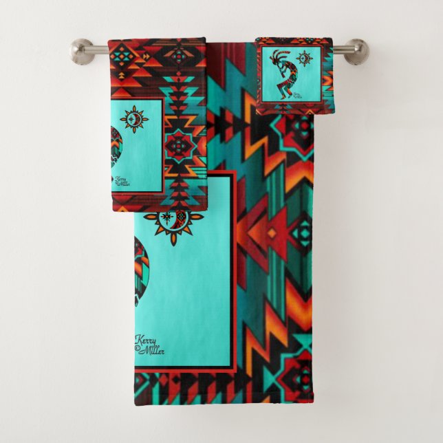 Southwest Kokopelli Bath Towel Set (Insitu)
