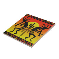 Southwest Kokopelli Cactus Tribal Design