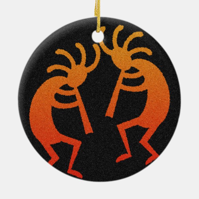 Southwest Kokopelli Ceramic Ornament (Back)