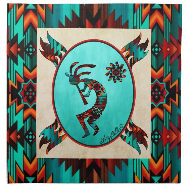 Southwest Kokopelli Cloth Napkin (Front)