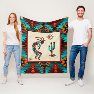 Southwest Kokopelli Fleece Blanket