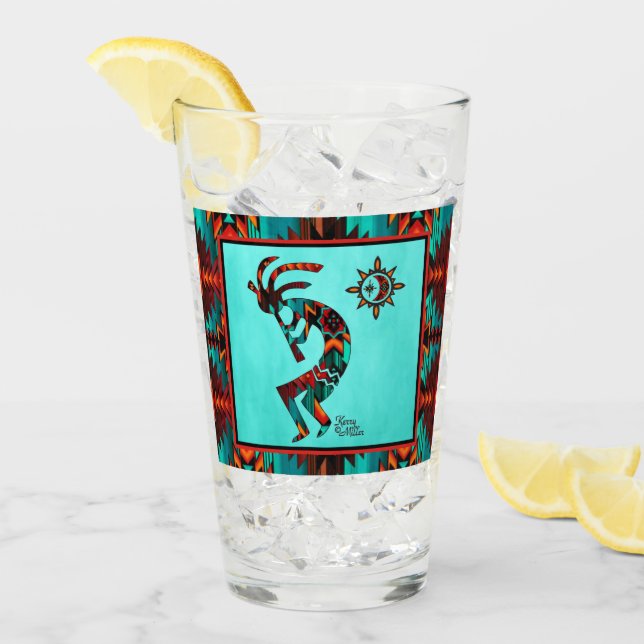 Southwest Kokopelli Glass Cup (Front Ice)