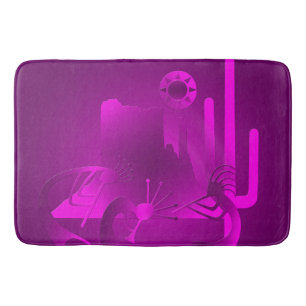 Southwest Kokopelli in Purple Bath Mat