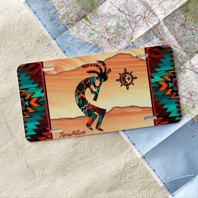 Southwest Kokopelli License Plate (In Situ)