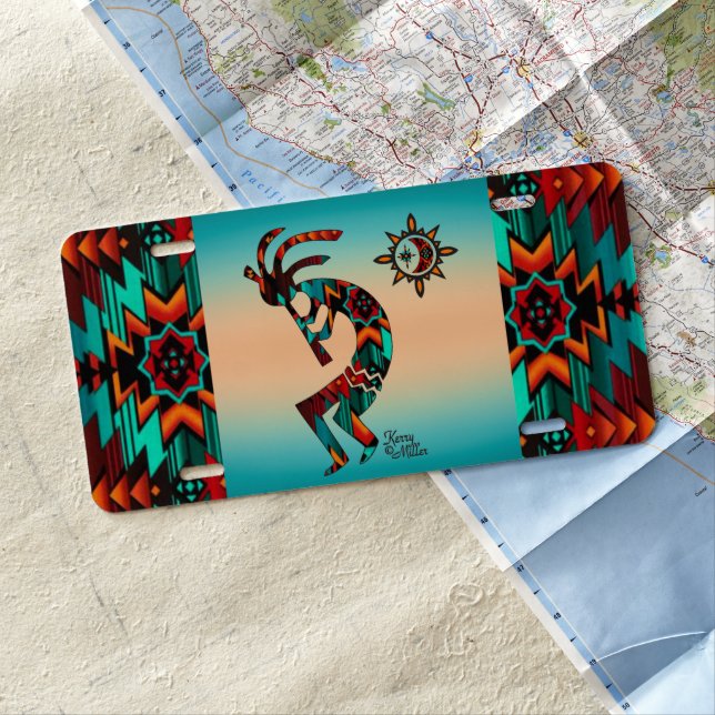 Southwest Kokopelli License Plate (In Situ)
