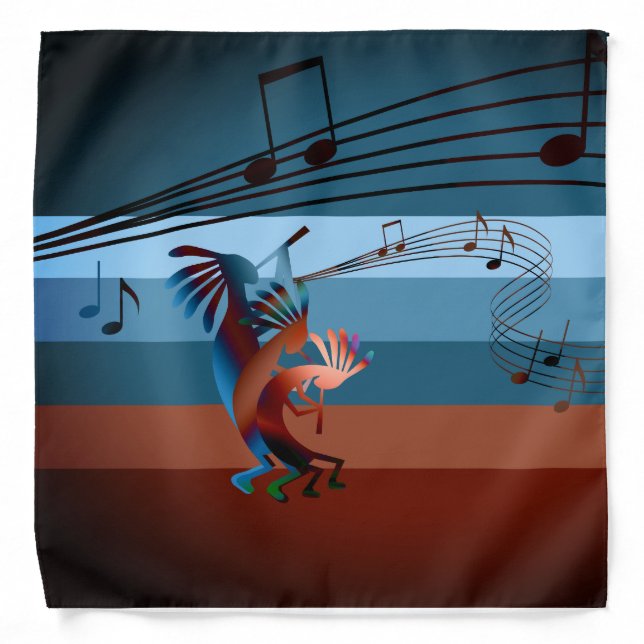 Southwest Kokopelli Music 2  Bandana (Front)