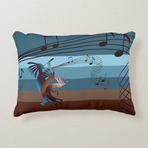 Southwest Kokopelli Music Accent Pillow