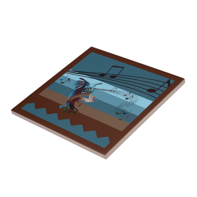 Southwest Kokopelli Music Ceramic Tile (Side)