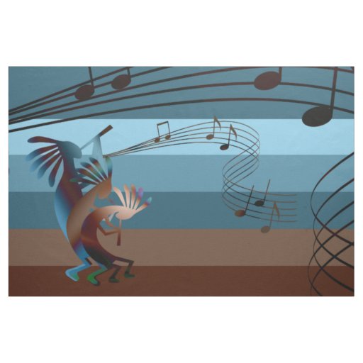 Southwest Kokopelli Music Fabric