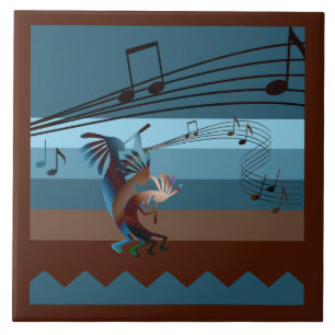 Southwest Kokopelli Music Large Tile