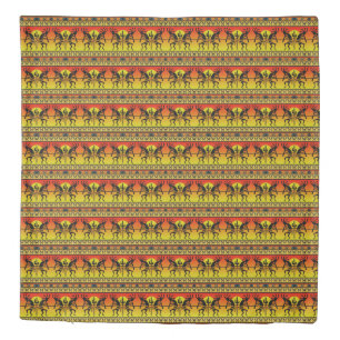 Southwest Kokopelli Pattern Orange Yellow Black Duvet Cover