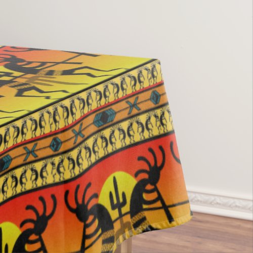 Southwest Kokopelli Pattern Yellow And Red Tablecloth