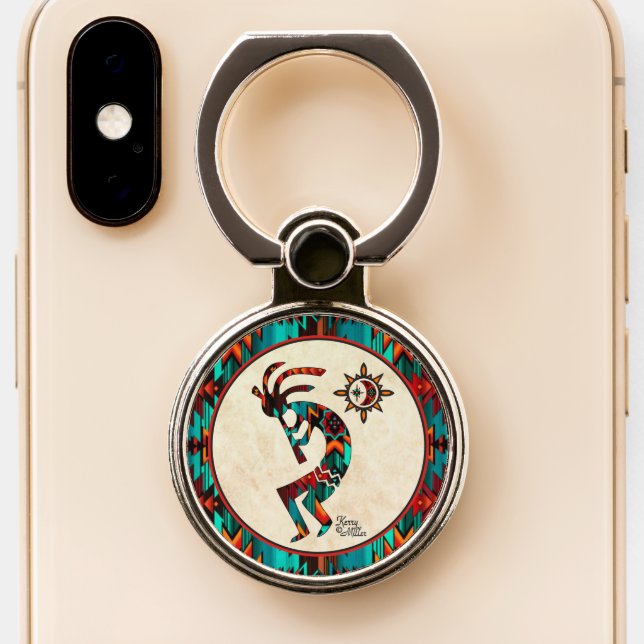 Southwest Kokopelli  Phone Ring Stand (Close Up)