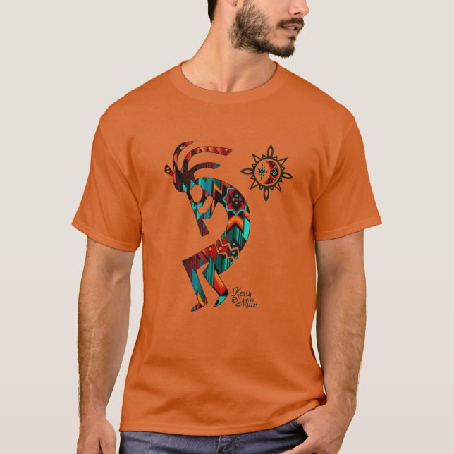 Southwest Kokopelli Playing The Flute T-Shirt (Front)