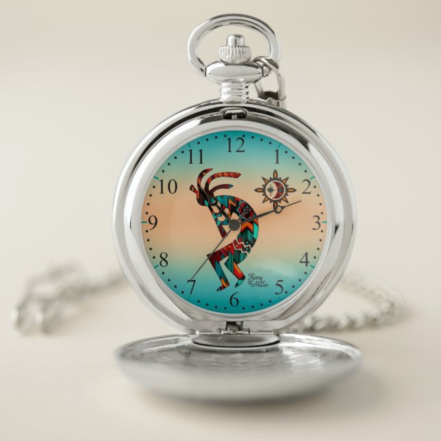 Southwest Kokopelli Pocket Watch (Inside)