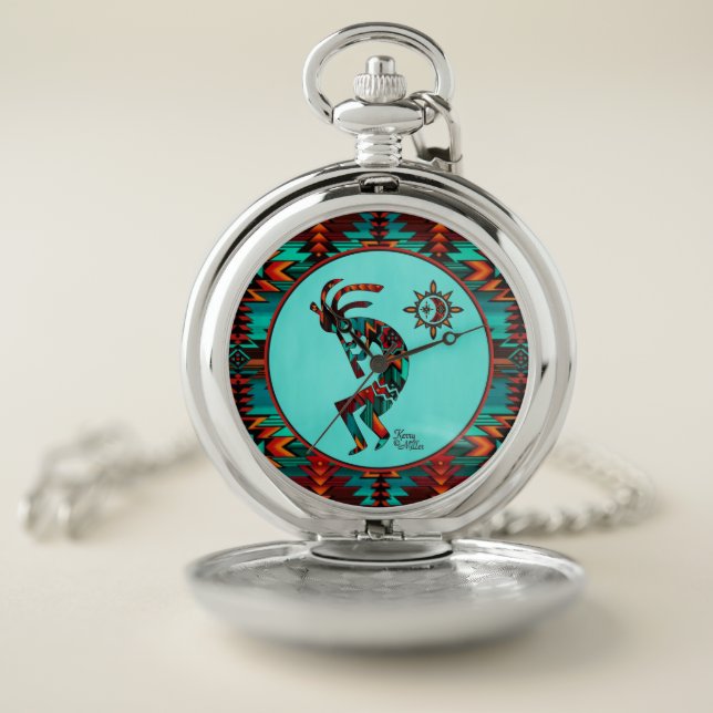 Southwest Kokopelli Pocket Watch (Inside)