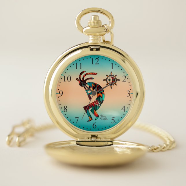 Southwest Kokopelli Pocket Watch (Inside)