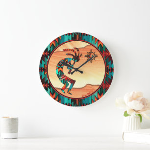 Southwest Kokopelli Round Clock