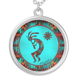 Southwest Kokopelli Silver Plated Necklace