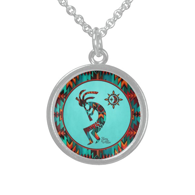 Southwest Kokopelli Silver Plated Necklace (Front)