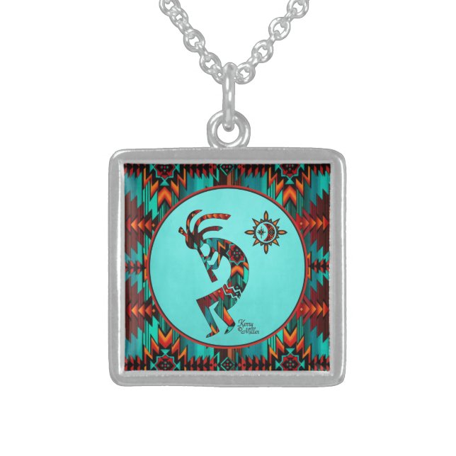 Southwest Kokopelli Silver Plated Necklace (Front)